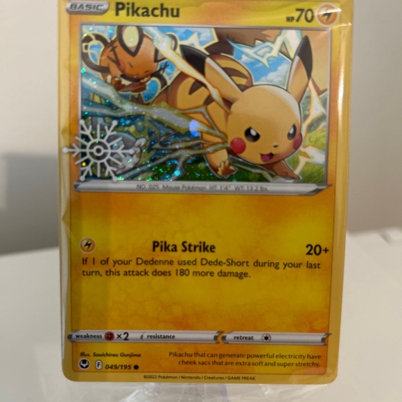 POKÉMON PIKACHU STAMPED SNOWFLAKE 2023 HOLIDAY ADVENT CARD 049/195 - Picture 2 of 5